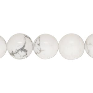 Howlite 1pkg1, round bead natural 15.5-16 inch 12mm