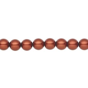 Pearl 200pk dark copper, Preciosa Czech crystal 6mm round