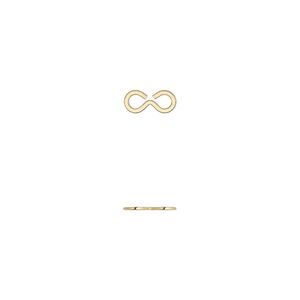 Link, gold-plated brass, 15x7mm figure 8. Sold per pkg of 10.