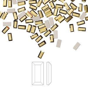 Flat back 1440pk crystal aurum foil back, Preciosa MAXIMA Czech crystal rhinestone 4x2mm baguette