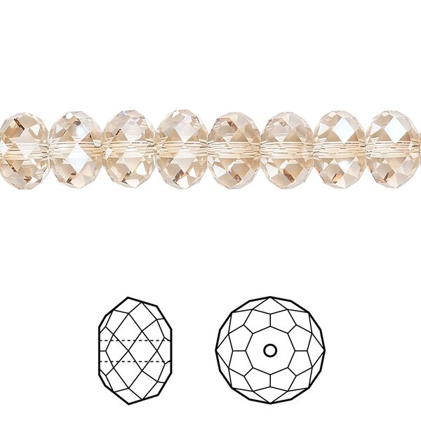 Bead 288pk crystal golden shadow, Swarovski&reg; 8x6mm rondelle 5040 image number 0