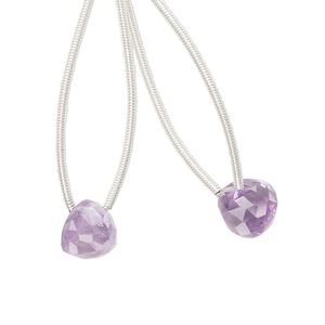 Amethyst 1pkg2, hand-cut top-drilled faceted trillion bead natural 8x8mm