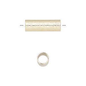 Bead 1pkg10 gold-finished, 18.5x6mm tube / geometric, steel