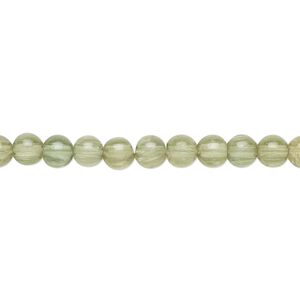 Green apatite 1pkg1, round bead natural , 8 inch 4mm