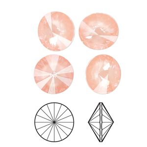 Chaton 4pk crystal flamingo ignite, Crystal Passions&reg; 12mm rivoli 1122