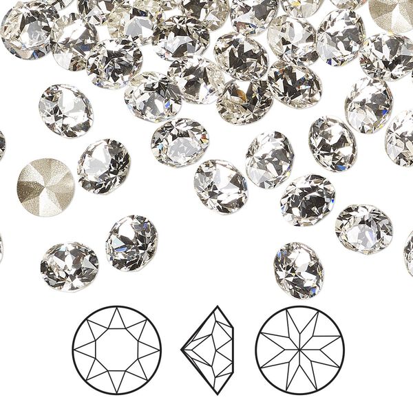 Chaton 144pk crystal foil back, Crystal Passions&reg; 6.14-6.32mm round SS29 1088 image number 0