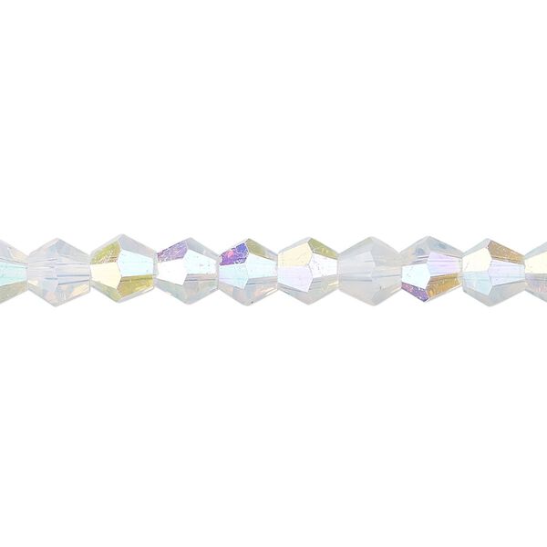 Bead 1pk translucent clear AB frosted, Celestial Crystal&reg; 6mm bicone 15.5-16 inch image number 0