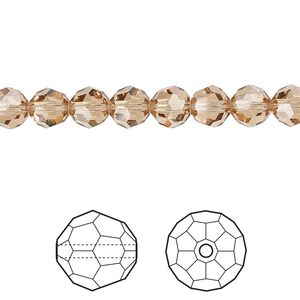 Bead 12pk light Colorado topaz, Crystal Passions&reg; 6mm round 5000