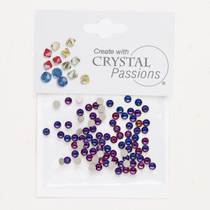 Flat back 1pkg144 crystal volcano foil back, Crystal Passions&reg; rhinestone 3.00-3.12mm round SS12