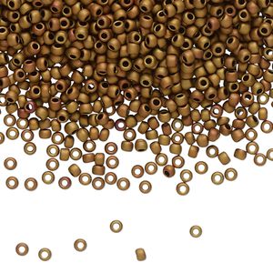 Seed bead, TOHO BEADS&reg;, glass, pkg/50g, #11 round, opaque pastel frosted mudbrick (TR-11-618).