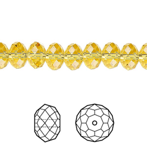 Bead 288pk light topaz, Swarovski&reg; 8x6mm rondelle 5040 image number 0
