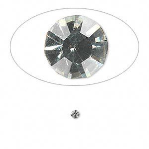Chaton, glass rhinestone, black diamond, foil back, 2.4-2.5mm faceted round, PP18. Sold per pkg of 72.