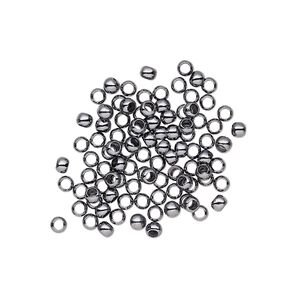 Crimp 1pkg100 gunmetal-plated, 2.5mm round / 1.5mm inside diameter, brass