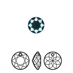 Drop 2pk emerald shimmer, Crystal Passions&reg; 10mm pendant classic cut 6430