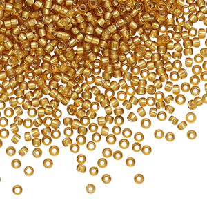 Seed bead, TOHO BEADS&reg;, glass, pkg/7.5g, #11 round, translucent silver-lined frosted dark topaz (TR-11-22CF).