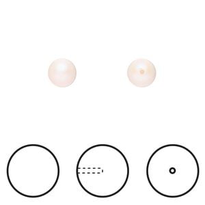 Pearl 1pkg4 pearlescent white, Crystal Passions&reg; 6mm half-drilled round 5818