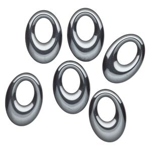Hemalyke&trade; 1pkg6, undrilled oval go-go focal 34x24mm-35x25mm