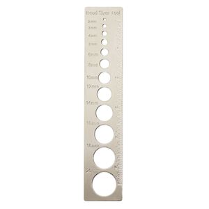 Bead sizer 1pkg1, chrome-plated carbon steel, 6-1/2 x 1-1/4 inches ruler.