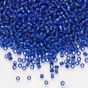 Seed bead, Dyna-Mites&trade;, glass, pkg/1/2kg, #11 round, transparent silver-lined cobalt blue, (74:SR 11/0 SR).