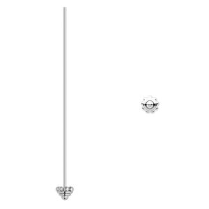 Head pin 1pkg2 sterling silver, 2 inch / 5mm rondelle, 21 gauge antiqued