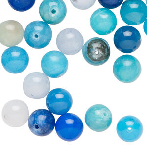 Quartz 1pkg1, round bead 2 oz mix 8-9mm