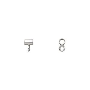Bead 1pkg1 sterling silver, 4x3mm tube / open loop