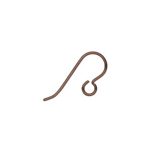 Ear wire fishhook 1pkg50 antique copper-plated niobium, 12.5mm / open loop, 20 gauge 25 pair