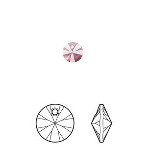 Drop 720pk crystal antique pink, Swarovski&reg; 6mm pendant mini disk 6428