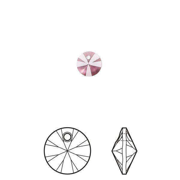 Drop 720pk crystal antique pink, Swarovski&reg; 6mm pendant mini disk 6428 image number 0