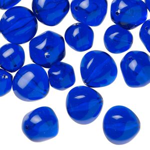Bead, acrylic, cobalt blue, 23mm uneven round. Sold per 6-ounce pkg, approximately 30 beads.