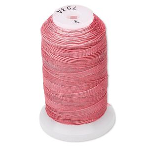 Thread, Purely Silk&trade;,3-ply, coral, size E. Sold per 200-yard spool.