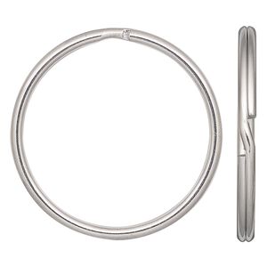 Key ring 1pkg4 stainless steel, 40mm round, 35mm inside diameter