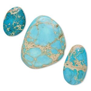 Magnesite 1pkg3, top-drilled freeform focal mix 34x24mm-88x42mm