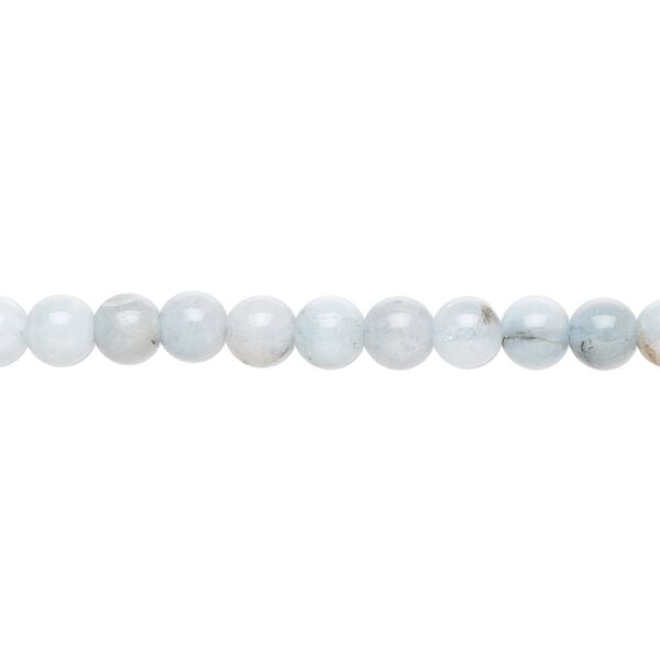 Aquamarine 1pkg1, round bead 15 inch 3-4mm image number 0
