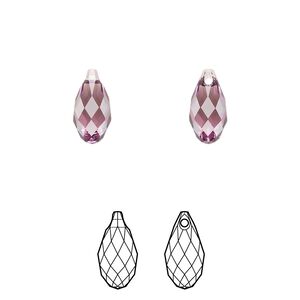 Briolette 2pk iris, Crystal Passions&reg; 11x5.5mm pendant drop 6010