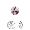 Drop 144pk amethyst, Swarovski&reg; 12mm pendant mini disk 6428 image number 0