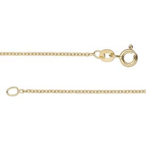 Chain 1pkg1 sterling silver cable, 1.2mm round / springring clasp, Gossamer&trade; "vermeil" 18 inch