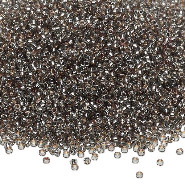 Seed bead, Miyuki 1pkg250g glass, #15 rocaille, Duracoat&reg; transparent silver-lined dark seafoam / outside dyed (RR-4274) image number 0