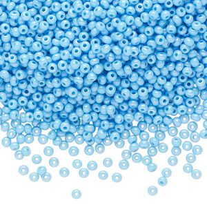 Seed bead, Preciosa Ornela Czech glass, pkg/500g, #11 rocaille, opaque rainbow sky blue, (64020).