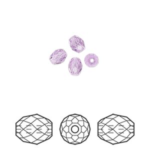 Bead 4pk violet, Crystal Passions&reg; 5x4mm olive briolette 5044