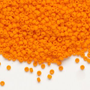 Seed bead, Dyna-Mites&trade;, glass, pkg/1/2kg, #11 round, opaque matte orange, (733MA 11/0 RR).