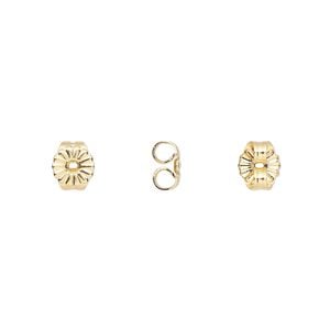 Earnut 1pkg20 gold-plated, 6x5.5mm daisy round, brass 10 pair