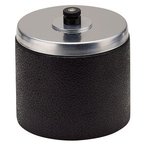 Replacement tumbler barrel, Tumble Bee&reg;, rubber and aluminum, black and silver, 4.5x4.5 inches, 2-pound capacity. Sold individually.