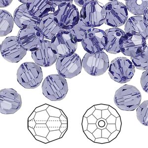 Bead 144pk tanzanite, Crystal Passions&reg; 8mm round 5000