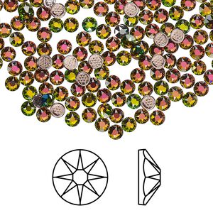 Flat back 1440pk crystal vitrail medium foil back, Swarovski&reg; hotfix 3-3.2mm round SS12 2078