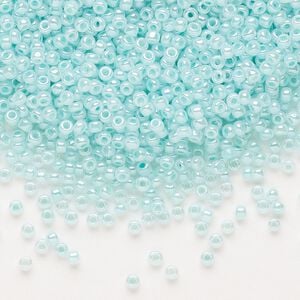 Seed bead, Dyna-Mites&trade;, glass, pkg/40g, #11 round, opaque ceylon pastel blue, (335 11/0 RR).
