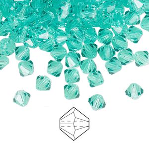 Bead 576pk Caribbean Sea, Preciosa Czech crystal 5mm bicone