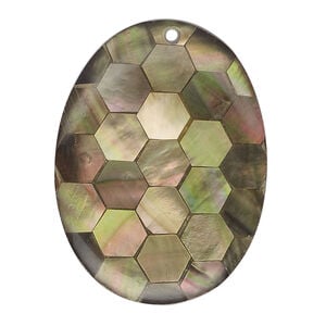 Black lip shell / gold lip shell / mother-of-pearl shell 1pkg1, top-drilled 1sided flat oval focal 38x30mm-42x32mm