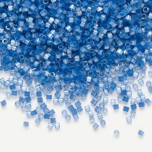 Seed bead, Delica&reg;, glass, pkg/50g, #11 round, opaque silk satin inside dyed color dusk blue (DB-1811).