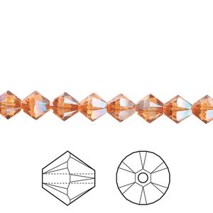 Bead 144pk crystal chili pepper, Crystal Passions&reg; 6mm bicone 5328